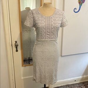 Elegant Lace Dress in Light Gray